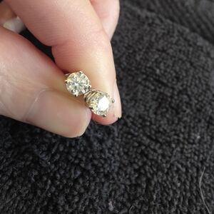 14K White Gold Diamond Studs